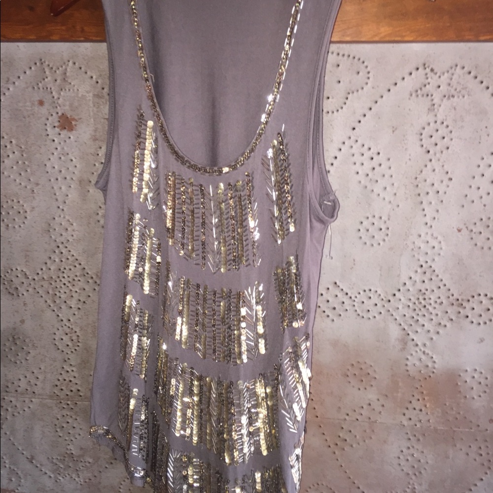 ANTHROPOLOGIE Fanned Mercury Tank Top Delleta - Picture 3 of 6